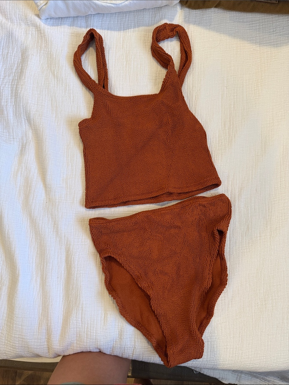 Youswim Rust Textured Two-Piece Tankini Set